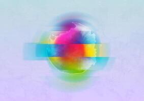 Colorful distorted circle abstract geometric grunge background vector