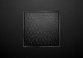 Black technology square design with grey metallic dots vector