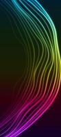 Colorful neon curved wavy lines abstract vertical background vector