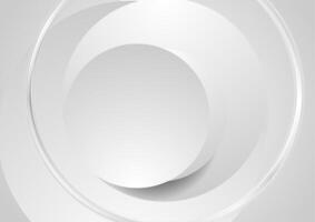 White grey tech background with glossy circles vector