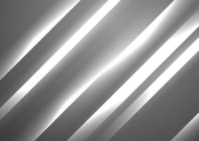 Grey monochrome glowing abstract geometric background with glossy stripes vector