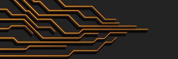 Abstract neon background with circuit board lines vector