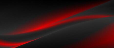 Abstract red black smooth blurred waves background vector