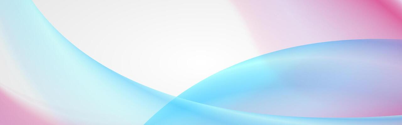 Blue and pink abstract elegant waves on white background