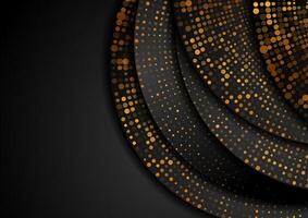 Shiny golden halftones dotted particles abstract sparkling corporate background vector
