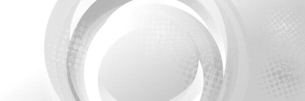 Grey grunge circles abstract tech halftoned background vector