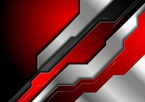 Black, red and metallic stripes abstract technology background vector
