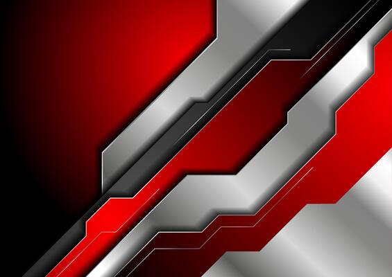 Black, red and metallic stripes abstract technology background