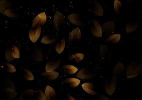 Golden leaves and dots abstract grunge retro background vector