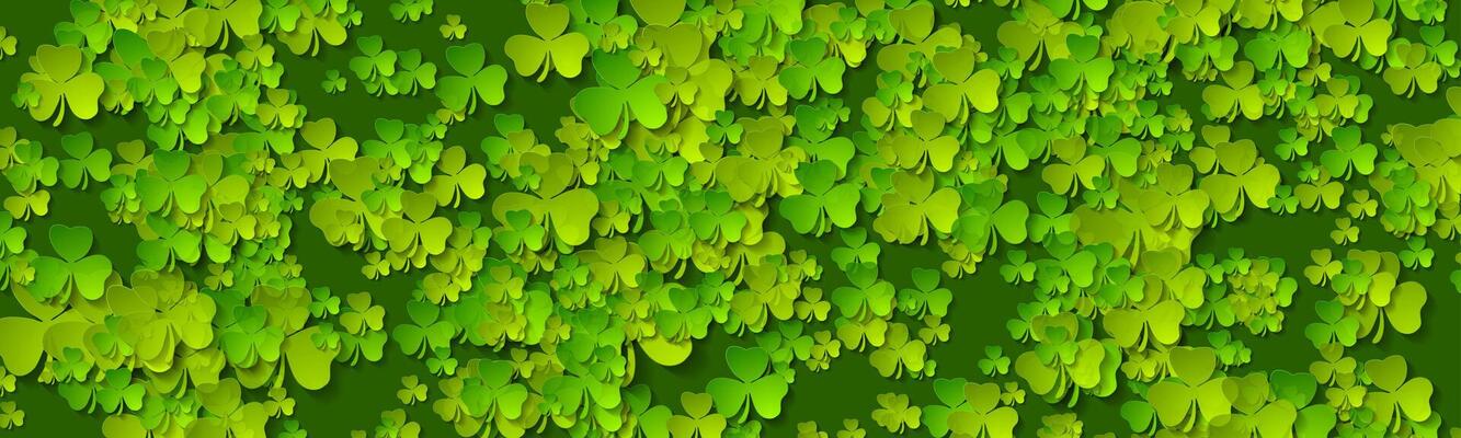 Saint Patrick Day abstract background with shamrock leaves