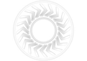 Grey white 3d art round arrows abstract technology background vector
