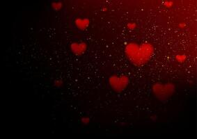 Dark red and golden Valentines Day abstract background vector