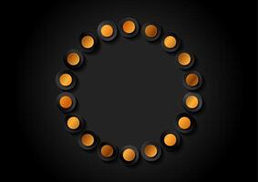 Luxury golden dotted round frame abstract background vector