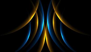 Abstract blue orange smooth glowing wavy lines background vector