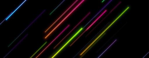 Bright neon lines abstract geometric tech background vector