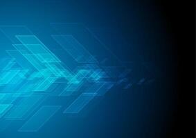 Bright blue minimal abstract geometric tech glowing background vector
