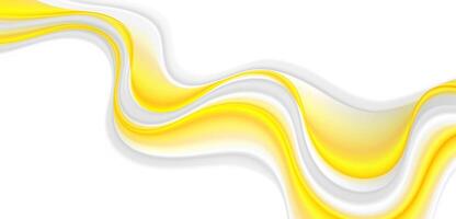 Vivid yellow and grey smooth fluid waves abstract elegant background vector