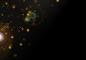 Abstract luxury golden background with lines and bokeh lights vector