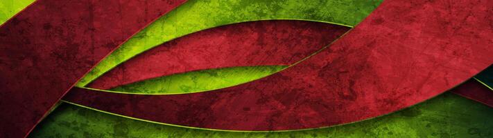 Red and green waves abstract grunge elegant background vector