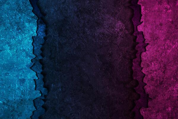 Blue and purple grunge broken concrete wall abstract background