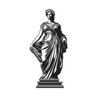 Greek Statue Face Stock Illustrations on white background vector