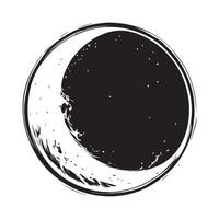 Black and white Moon Logo Design Art and Illustration isolated on white background vector