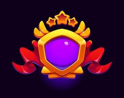 Victory award game icon, level complete UI badge vector
