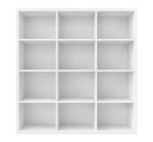 Empty square white bookshelf or book shelf box vector