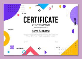 Certificate of appreciation with pattern vector