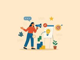 Creative Idea Pitching and Strategic Presentation for Project Success vector