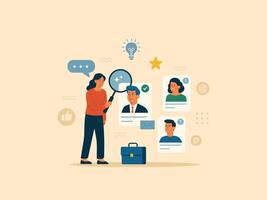 Smart Hiring Strategy with Candidate Evaluation and Talent Selection Concept. vector