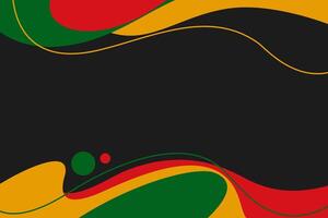 Dynamic Juneteenth background. Flowing red, yellow, and green waves on a dark background. Great for banners, web design, and educational materials. Evokes freedom and unity vector