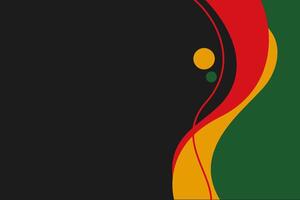 Modern Juneteenth abstract background. Intersecting red, green, and yellow shapes on black. Ideal for commemorative posters, digital ads, and invitations. Strong, contemporary feel vector