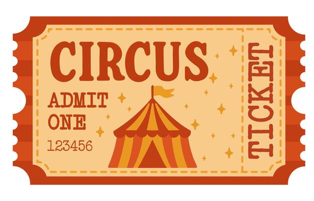 retro vintage circus tent ticket