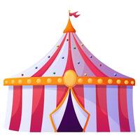 retro circus marquee with colorful lanterns vector