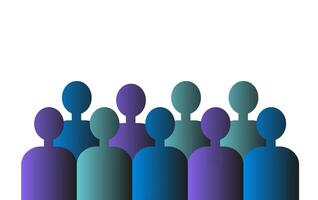 Abstract crowd of People with gradient illustration on isolated background. Team, Characters, participants, business. Concept for design, sign, flyer, print, card. Lifestyle and society vector