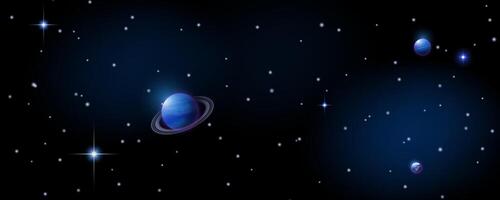 Concept of web banner. Magic color galaxy. Space background with realistic nebula, stardust and shining stars. Infinite universe and starry night sky. vector