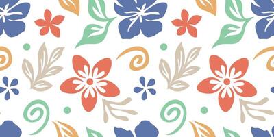Simple hand drawn abstract floral print. Trendy collage pattern. Fashionable template for fabric design. abstract flower vector