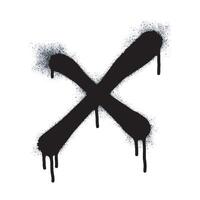 Spray Paint Graffiti x Sprayed separately on a white background. Graffiti font x with black spray paint on white. Illustration of a sign not vector