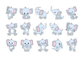 Cute Cartoon Elephant Element vector