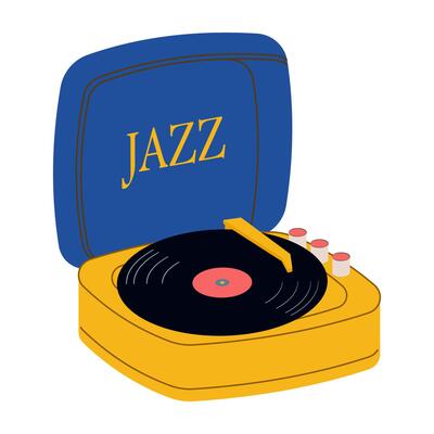 Retro devices collection including typewriters, turntable, and vintage tech.