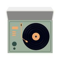 Retro devices collection including typewriters, turntables and vintage tech vector