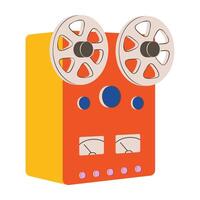 Retro devices collection including typewriters, turntables, and vintage tech. vector