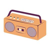 Retro devices collection including typewriter, turntables, and vintage tech. vector