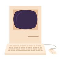 Retro devices collection including typewriters, turntables, and vintage tech vector