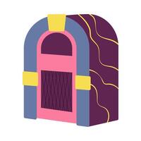Retro devices collection including typewriters, turntables and vintage tech. vector