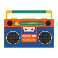 Retro technology and media icons including radios, tapes and computers. vector