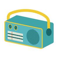 Retro technology and media icon including radios, tapes, and computers. vector