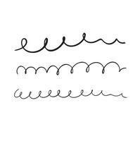 spiral curl hand drawn set vector