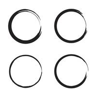 paint brush circle color element set vector
